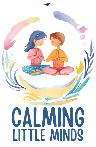 Calming Little Minds Logo Blue text